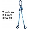 Reťazový záves, oko-2 hák, skracovač, Nosnosť 3550/2500 kg,G10-8, Certifikát 3550 / 2500 kg 5,5 m Modrá