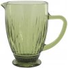 Chic Antique Zelený sklenený džbán s vrúbkami Saint-Émilion - 12*20 cm / 1000 ml - Chic Antique