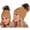 Fashionweek Dámska zimná čiapka s brmbolcom ZIZI15/A13 Farba: Camel, Veľkosť: Universal