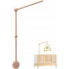 Pohyblivý drevený držiak na detskú postieľku ku kolotoču, prírodný
