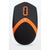 AMEI AM-M101O/Ergonomická/Optická/1 600 DPI/Drôtová USB/Čierna-oranžová