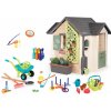 Set domček pre záhradníka so športovým setom Garden House Life Smoby rozšíriteľný a fúrik s krhličkou a záhradným náradím