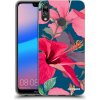 Picasee silikónový čierny obal pre Huawei P20 Lite - Hibiscus