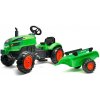 Falk Šliapací traktor 2048AB X-Tractor s vlečkou a otváracou kapotou - zelený