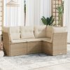 Sada záhradného nábytku technorattan VidaXL Garden béžová 4 ks