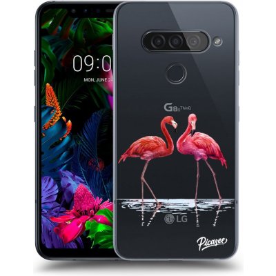 Púzdro Picasee silikónové LG G8s ThinQ - Flamingos couple čiré