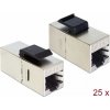 Delock Keystone Modul RJ45 jack > RJ45 jack Cat.6 kompaktný 25 ks