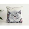 XPOSE® Mikroplyšová obliečka na vankúš KITTY (digitálna potlač) 40x40 cm, Mikroplyš