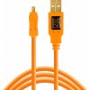 Tether Tools CU8015-ORG USB 2.0 A to Mini-B, 8 pin, 4,6m, oranžový