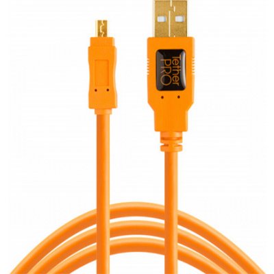 Tether Tools CU8015-ORG USB 2.0 A to Mini-B, 8 pin, 4,6m, oranžový