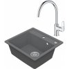 Drezový set Grohe 1/C - Granitový drez, 53x50cm, Sivá + Drezová batéria Grohe Bau Loop