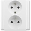Zásuvka dvojnásobná chránená, 81x81 mm, jasne biela, ABB Classic 5512-2249 B1