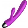 Vibrátor - silikónový vibrátor a pulzátor Fialový USB 7 + 7 funkcií / vyhrievanie