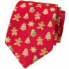 Červená kravata s vianočnými perníčkami