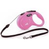 FLEXI Vodítko New Classic lanko 5 m ružové do 12 kg
