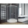 Besco MODERN 165 Štvrťkruhový sprchový kút 90x90x165cm, R550, rám Chróm Al, sk. Frost 6mm BCMD90CTVRT65CF