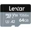 Lexar Professional 1066x Silver microSDXC 64GB + adaptér / čítanie: 160MBs / Zápis: 70MBs / UHS-I U3 / A2 / Class 10 (LMS1066064G-BNANG)