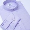 Svetlo fialová pánska košeľa SmartMen mini Herringbone golier band skrytá léga Slim fit, Veľkosť 40