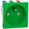 Unica - Zásuvka 250V/16A 2P+E, clonky, bezskrútková, Zelená