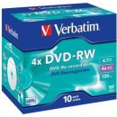 Médium na napaľovanie Verbatim DVD+RW 4,7GB 4x, 10ks