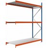 Majster Regál Kovový regál LONGSPAN 250x185x60-3-Metal, Modrá/Oranžová
