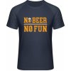 Mymate Predĺžené Tričko MY111 - Pivný dizajn - No Beer No Fun - Navy / Heather Navy - XL - Pánske