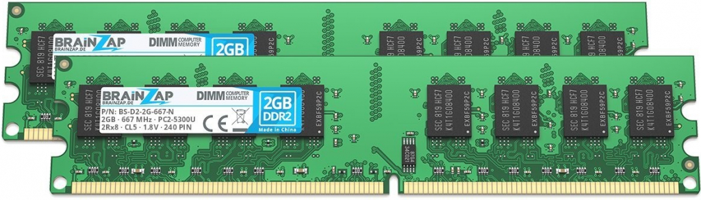 Brainzap DDR2 4GB 667MHz CL5 (2x2GB) PC2-5300U