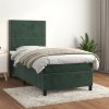 Box spring postel s matrací tmavě zelená 100x200 cm samet Zelená 3142950