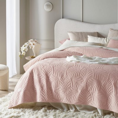 Room99 přehoz na postel Velúrový Feel púdrovo ružový 220 x 240 cm