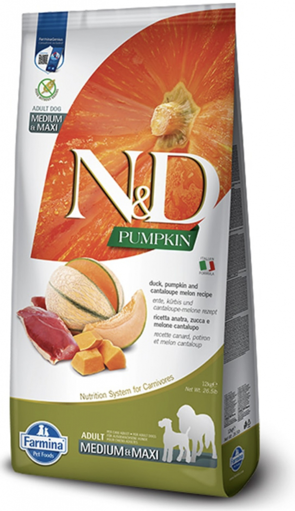 N&D dog PUMPKIN GF Adult duck & cantaluope 12 kg