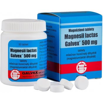 Magnesii Lactici 500 mg tbl. Galvex Magnéziové tablety 500 mg Galvex tbl.50 x 0,5 g