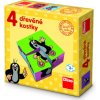 Drevené kocky Krtko 4 Dino