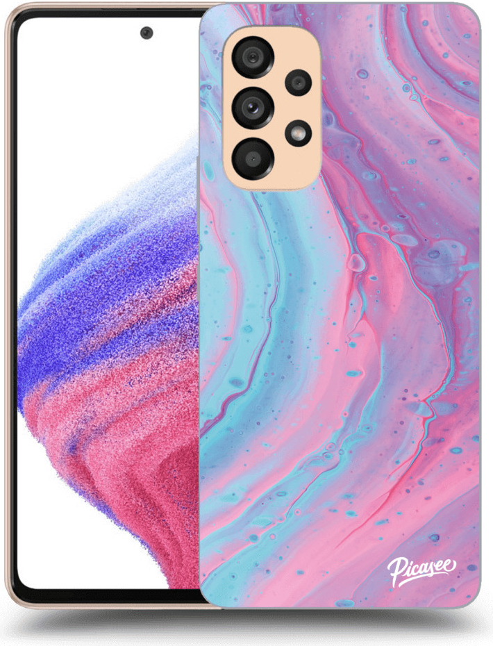 Púzdro Picasee silikónové Samsung Galaxy A53 5G - Pink liquid čierne