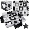 JOKO Detské Penové Puzzle 16ks Penová ohrádka 2v1 čierno-biela