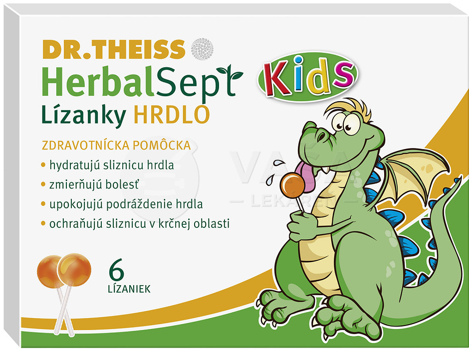 Dr.Theiss HerbalSept Kids lízanky hrdlo 6 ks