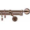 Garniža dvojradová Guľa MODERN medená 19mm Dĺžka: 400cm, Typ príslušenstva: Bez príslušenstva