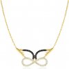Náhrdelník so symbolom nekonečna SAVICKI: žlté zlato, diamanty, čierne diamanty - SAVMAYN-LBR-1551