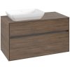 VILLEROY & BOCH Collaro závesná skrinka pod umývadlo na dosku (umývadlo vľavo), 2 zásuvky, 1000 x 500 x 548 mm, Arizona Oak, C11000VH