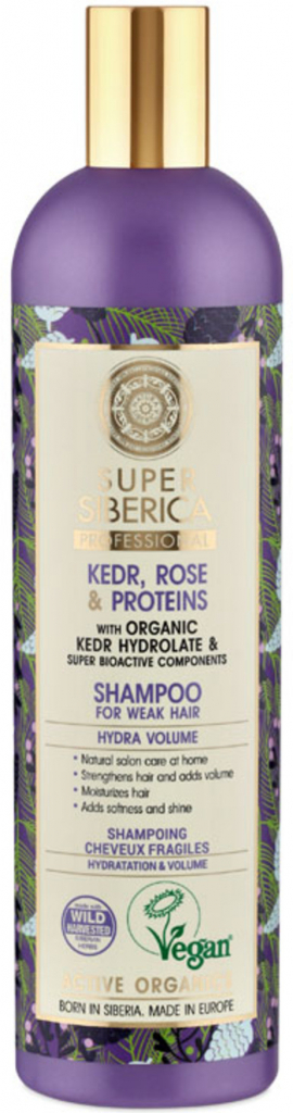 Natura Siberica Kedr Rose & Protein šampón pre oslabené vlasy 400 ml