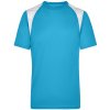 James&Nicholson Pánske funkčné tričko JN397 Turquoise M