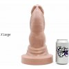 Erotixxx Toys Bulldog Pale Flesh 75% XL, prémiové silikónové dildo s Vac-U-Lock 31,6 x 7,3–11,5 cm