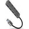 USB Hub Axagon 4x USB 3.2 Gen/USB-C, kábel USB-A 20cm (HUE-MSA) sivý