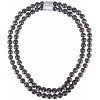 JwL Luxury Pearls Dvojitý/dvojradový náhrdelník z pravých tmavých perál JL0657