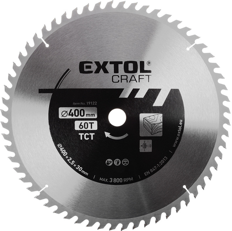 Extol Craft Kotúč pílový s SK plátkami, 400x2,8x30mm, 60Z 19122