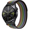 BStrap Velcro Nylon remienok na Huawei Watch 3 / 3 Pro, black rainbow (SSG029C0310)