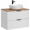 Súprava skrinka Comad Adel White ADEL WHITE 82-80-B-2S, umývadlo Comad Smile UM-6252SMILE40DP, ADEL OAK 89-80-B