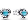 PANDORA náušnice Eternity kruh modrej farby 292335C02