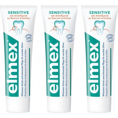 Elmex Sensitive zubná pasta pre citlivé zuby 3 x 75 ml od 10,79 € -  Heureka.sk