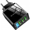 RÝCHLA SIEŤOVÁ NABÍJAČKA PRE TELEFÓN QC3.0 4USB