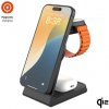 FIXED Stojanček s bezdrôtovým nabíjaním 3v1 MagPowerstation Alu 2 s podporou MagSafe 15W+3.5W+2.5W Qi2 čierny (FIXMPOS-AL2-BK)